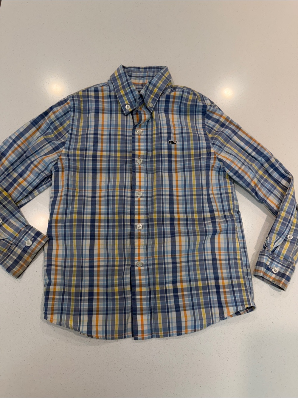 Boys Vineyard Vines Plaid Button Up Shirt Size 6